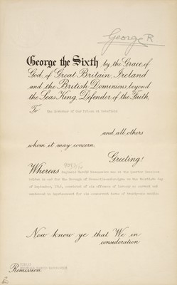 Lot 306 - George VI (1895-1952). Document signed