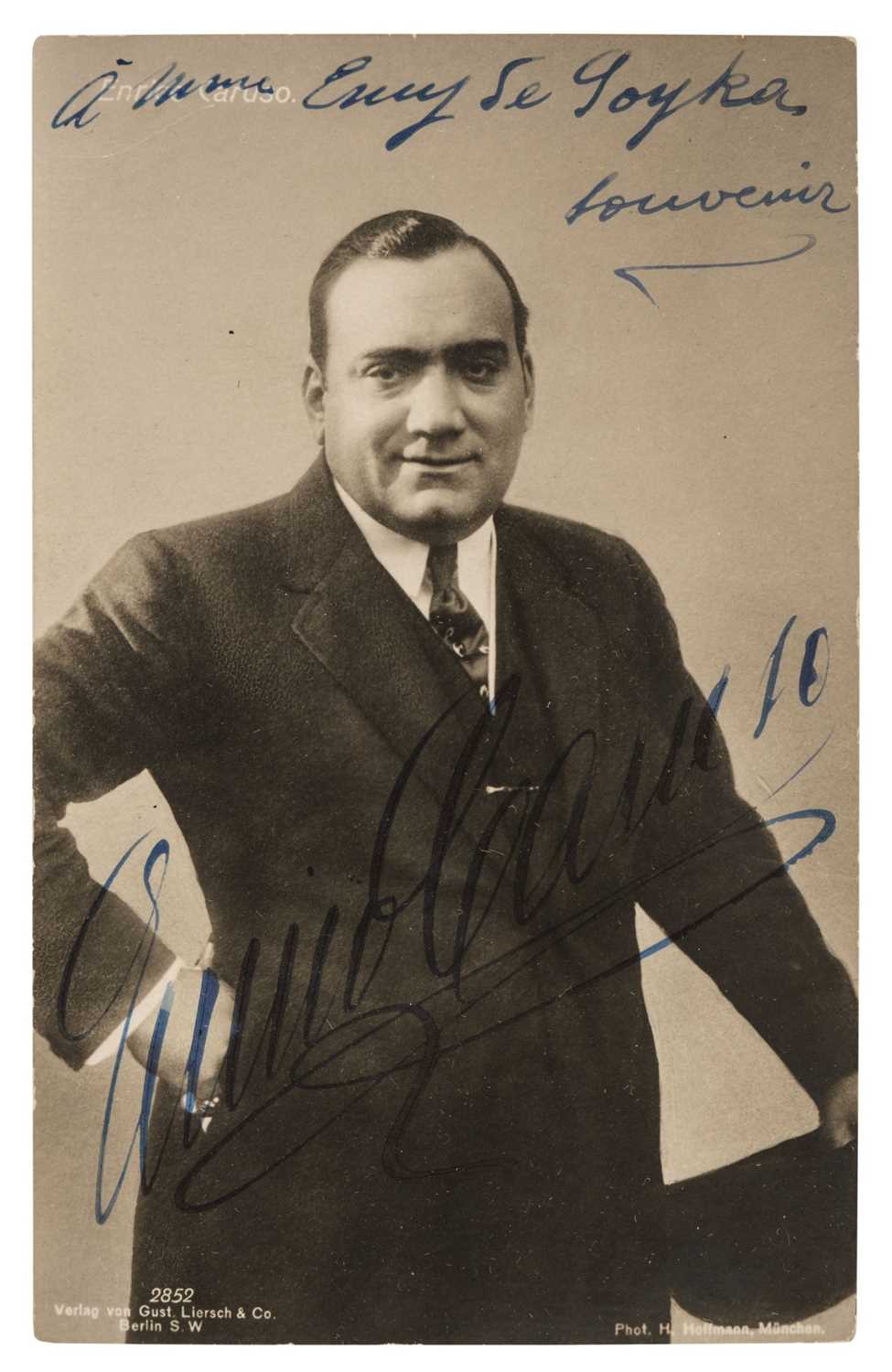 Lot 292 - Caruso (Enrico, 1873-1921). Vintage signed postcard