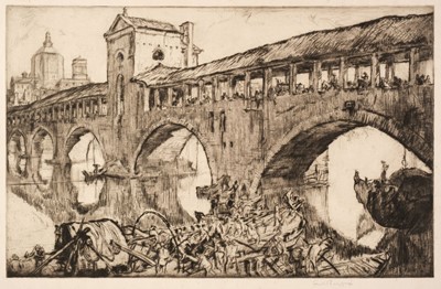 Lot 524 - Brangwyn (Frank, 1867-1956). Old Bridge, Pavia, 1926