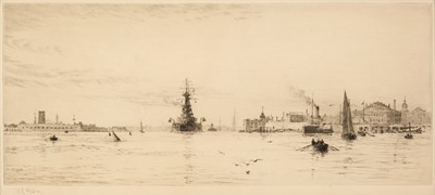 Lot 571 - Wyllie (William Lionel, 1851-1931). Entering Portsmouth Harbour