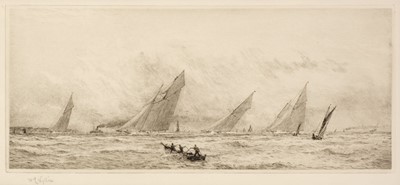 Lot 577 - Wyllie (William Lionel, 1851-1931). Yachts in The Solent