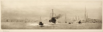 Lot 573 - Wyllie (William Lionel, 1851-1931). Destroyer with pilot, etching, signed