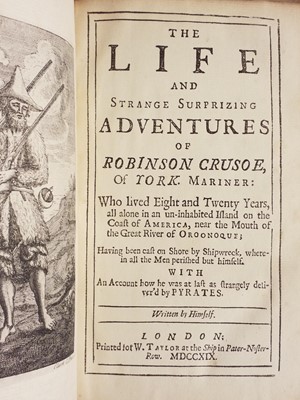 Lot 186 - Defoe (Daniel). The Life and Surprizing Adventures of Robinson Crusoe, 3rd edition, 1719