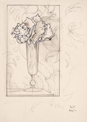 Lot 639 - Hodgkin (Eliot, 1905-1987). Flowers in a Glass Vase, pencil, blue ink, and 3 others by Hodgkin