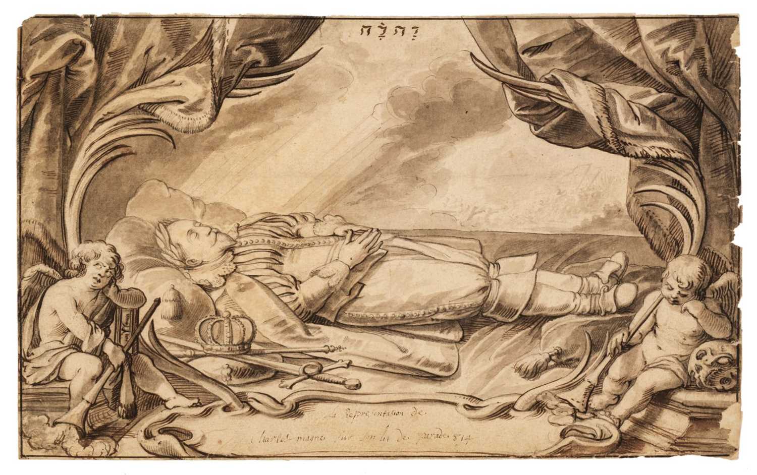 Lot 313 - Dorigny (Louis, 1654–1742). Saint Francis of Assisi, pen and ink, plus one other