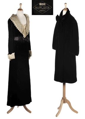 Lot 234 - Philippe et Gaston. A rare couture evening coat, Paris, 1930s, with dress