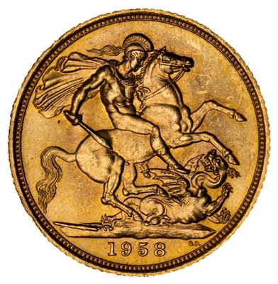 Lot 58 - Elizabeth II, full gold Sovereign, 1958