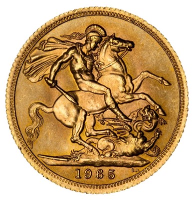 Lot 63 - Elizabeth II, full gold Sovereign, 1965