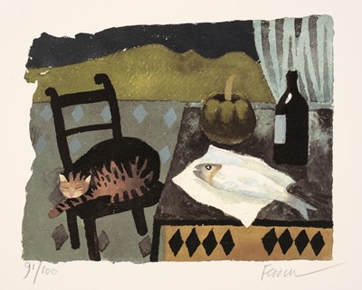 Lot 584 - Fedden (Mary, 1915-2012). Cat and Fish, 2007