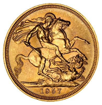 Lot 56 - Elizabeth II, full gold Sovereign, 1957