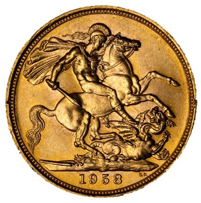 Lot 57 - Elizabeth II, full gold Sovereign, 1958