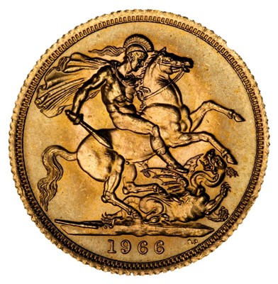 Lot 64 - Elizabeth II, full gold Sovereign, 1966