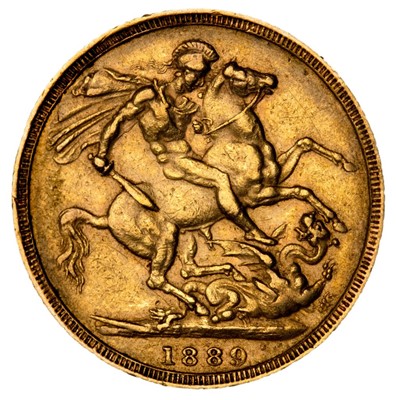 Lot 50 - Victorian full gold Sovereign, 1889
