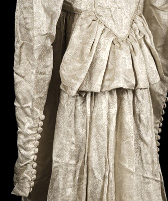 Lot 239 - Wedding dress. A two-piece satin wedding dress, circa 1940s