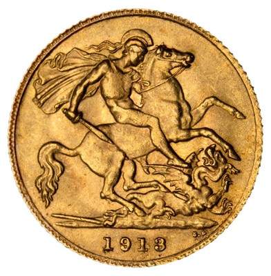 Lot 70 - Edward VII half gold Sovereign, 1913