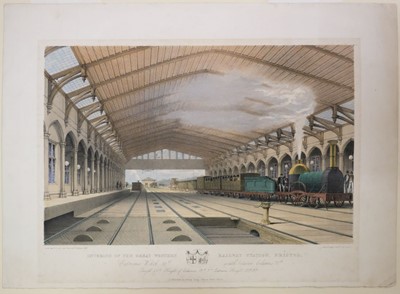 Lot 239 - Railways. Bourne (J. C.), Entrance to the Locomotive Engine House, Camden Town, 1839