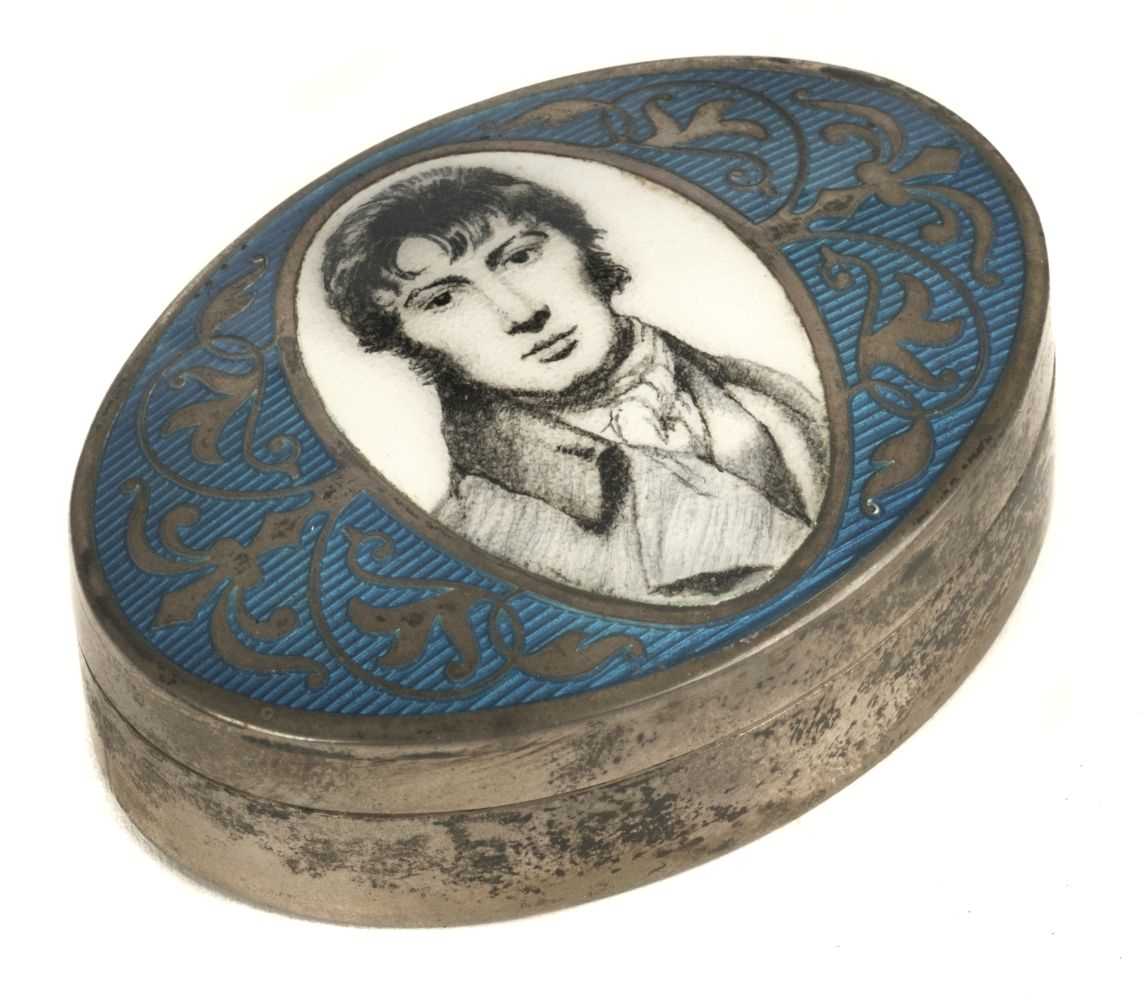 Lot 24 - Constable (John, 1776-1837). Silver and enamel box