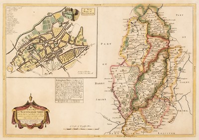 Lot 165 - Nottinghamshire. Overton (H.), A New Map of Nottingham-Shire..., 1714