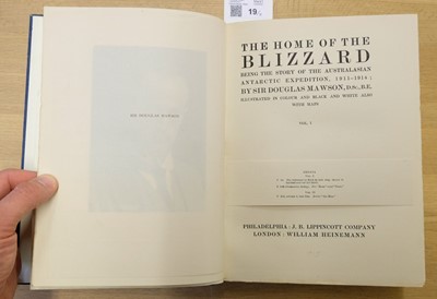 Lot 19 - Mawson (Douglas). The Home of the Blizzard, 1st US edition, 1915, with the rare dust jackets