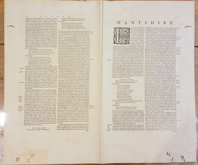 Lot 123 - Blaeu (Johannes). Hantonia sive Southantonensis comitatus vulgo Hant-shire, circa 1648