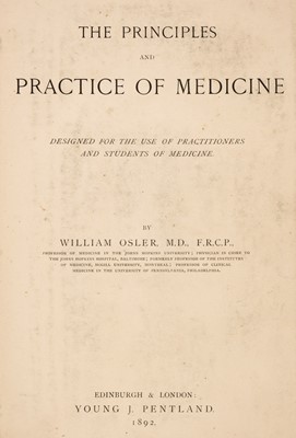 Lot 384 - Osler (William). The Principles and Practice of Medicine..., 1892