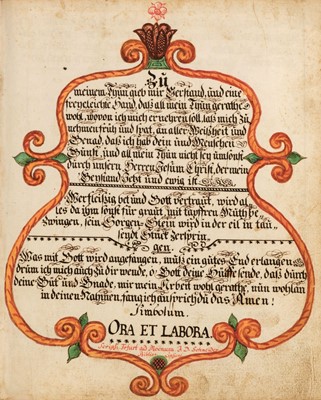 Lot 318 - Lutheran Manuscript. An unusual German manuscript, circa 1740