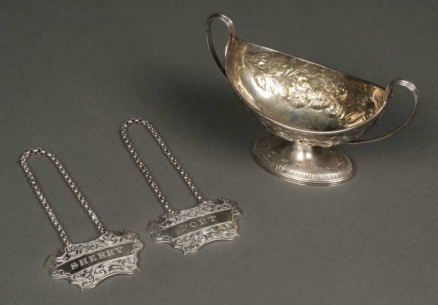 Lot 32 - Mixed Silver. A George III silver two handle salt by Henry Chawner