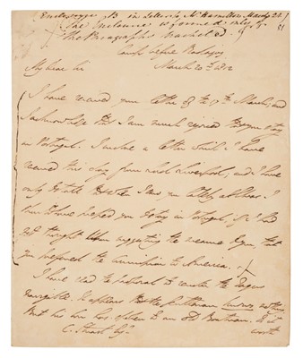 Lot 275 - Wellington (Duke of). Unpublished autograph letter signed to Charles Stuart from Badajoz, 1812