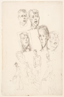 Lot 654 - Tchelitchew (Pavel, 1898-1957). Sheet of portrait sketches of the American literary figure Jane Heap