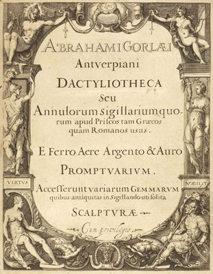 Lot 197 - Goorle (Abraham van). Abrahami Gorlæi Antverpiani Dactyliotheca seu Annulorum, 1601?