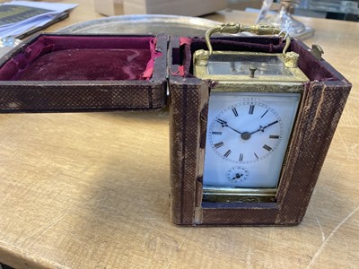 Lot 110 - Clock. Edwardian carriage timepiece