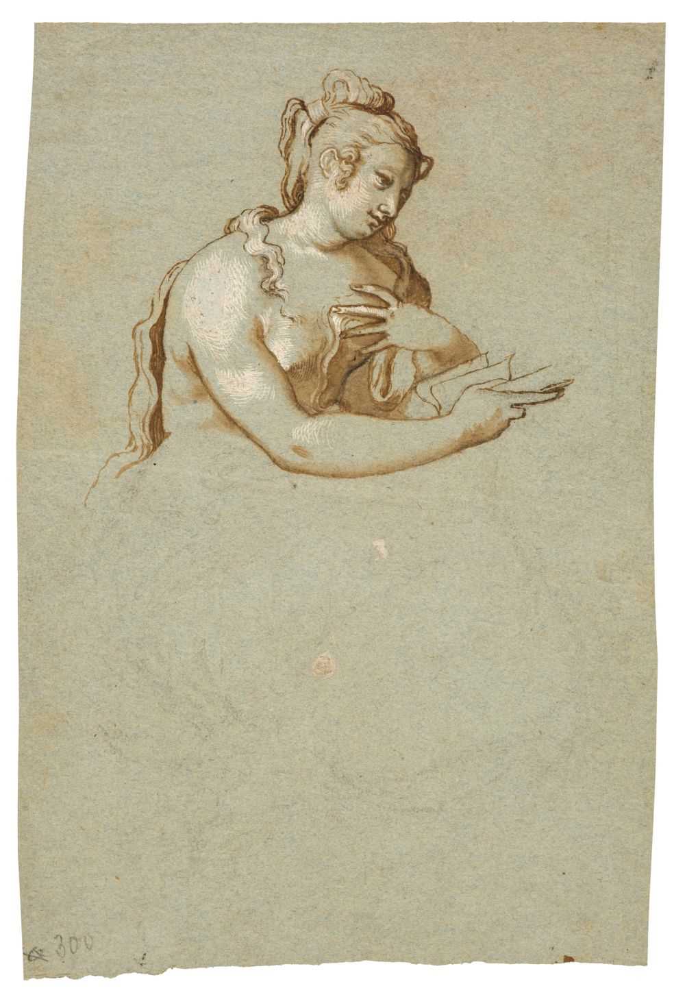 Lot 317 - Farinati (Paolo, 1524-1606). Head and torso of a femal nude seated