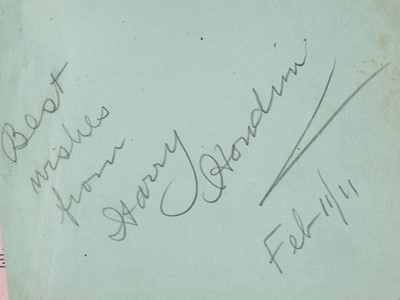 Lot 312 - Houdini (Harry, 1874-1926). Autograph sentiment signed, 1911