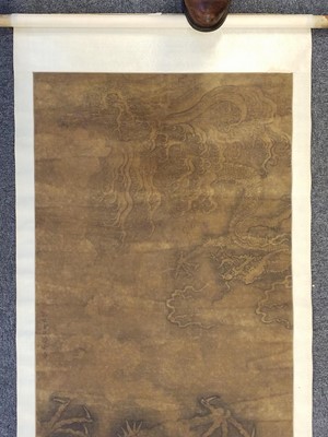 Lot 412 - Shen Ben 身本. Two Dragons Fighting 宁午秋日身本写, 18th century