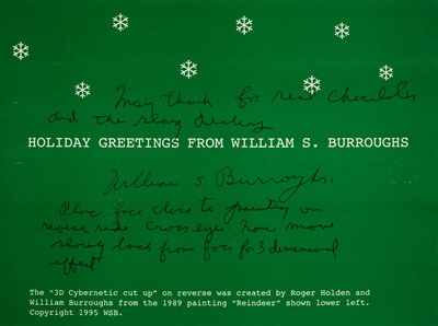 Lot 290 - Burroughs (William Seward, 1914-1997). Signed Greetings Card