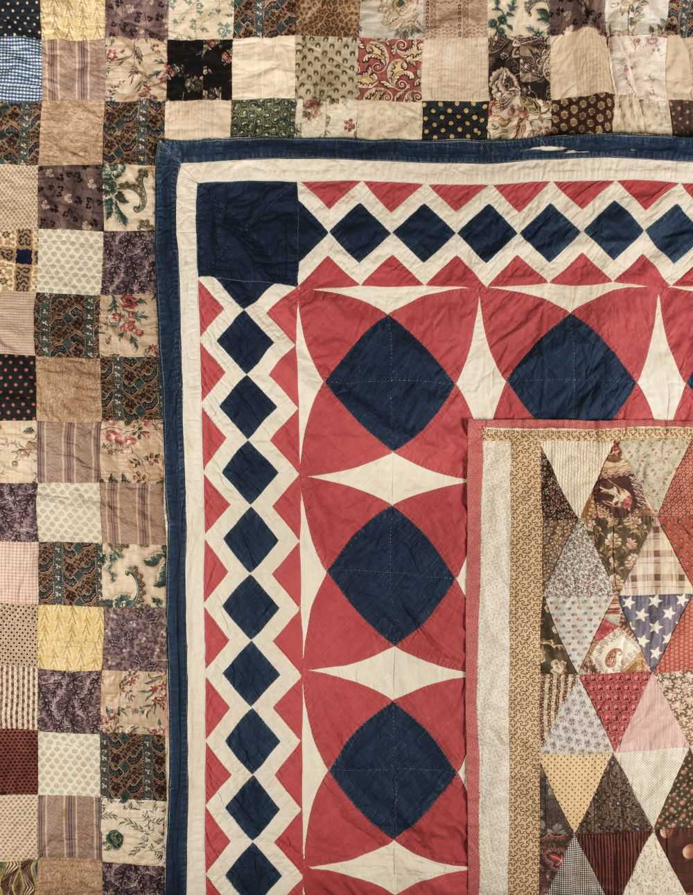 Lot 272 - Quilts. A Victorian patchwork quilt, and 2 others