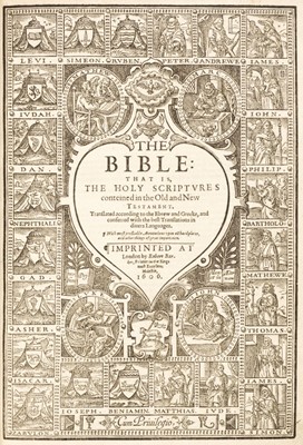 Lot 83 - Bible [English]. The Bible: that is, the Holy Scriptures, 1606