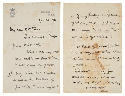 Lot 282 - Baden-Powell (Robert, 1st Baron, 1857-1941). A group of four autograph letters signed