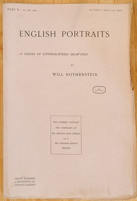 Lot 256 - Rothenstein (Will). English Portraits. A Series of Lithographed Drawings, parts V, VI & XII, 1898