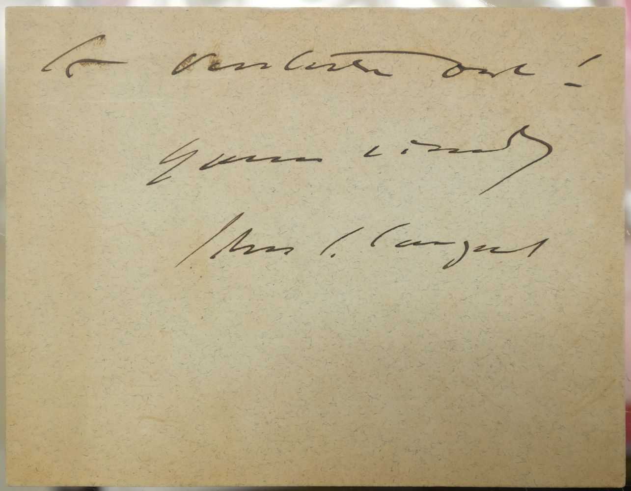 Lot 334 - Sargent (John Singer, 1856-1925). Autograph notecard signed