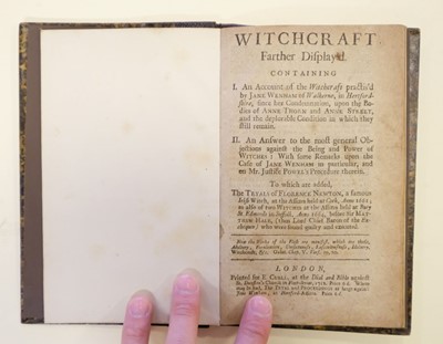 Lot 126 - Bragge (Francis). Witchcraft Farther Display'd, 1712