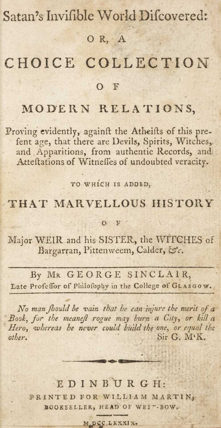 Lot 154 - Sinclair (George). Satan's Invisible World, 1789