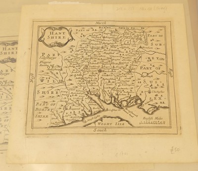 Lot 148 - Hampshire. A collection of approximately 105 maps, 17th - 19th century