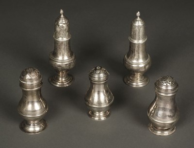 Lot 39 - Pounce Pots. George III silver pounce pots