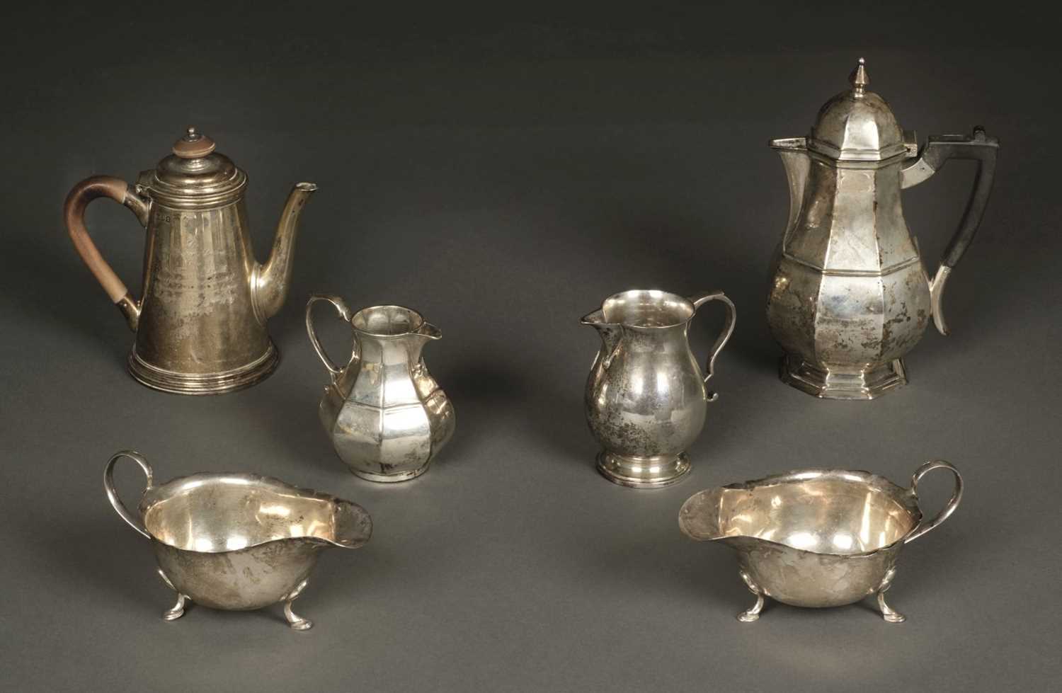 Lot 33 - Mixed Silver. A heavy-gauge coffee pot and other items
