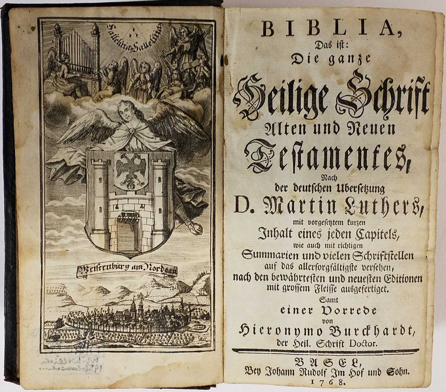 Lot 394 - Bible [German]. Biblia, das ist: die ganze Heilige Schrift Alten und Neuen Testamentes, Basel, 1768