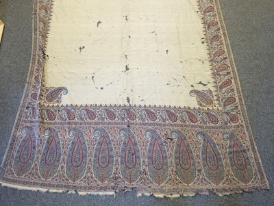 Lot 282 - Shawl. A large Kashmir shawl, circa 1820-1825