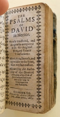 Lot 108 - Book of Psalms. The Psalms of David in Meeter, Edinburgh, 1667