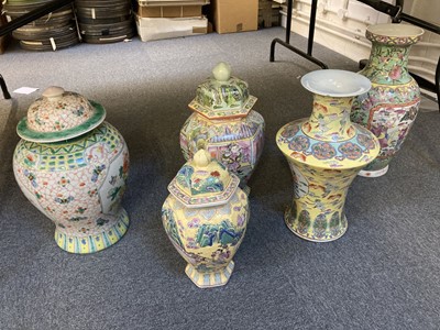 Lot 156 - Chinese Vases. A collection of modern Chinese vases