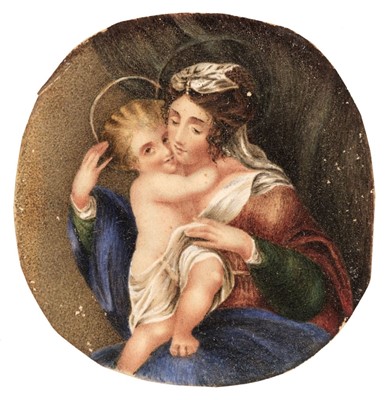 Lot 400 - Miniatures. Madonna & Child, early 19th century, & others